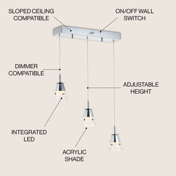 Alain Adjustable Metal Integrated LED Pendant
